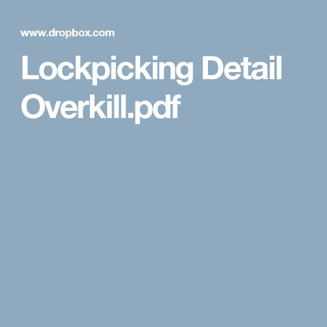 Dr bint lock picking pdf